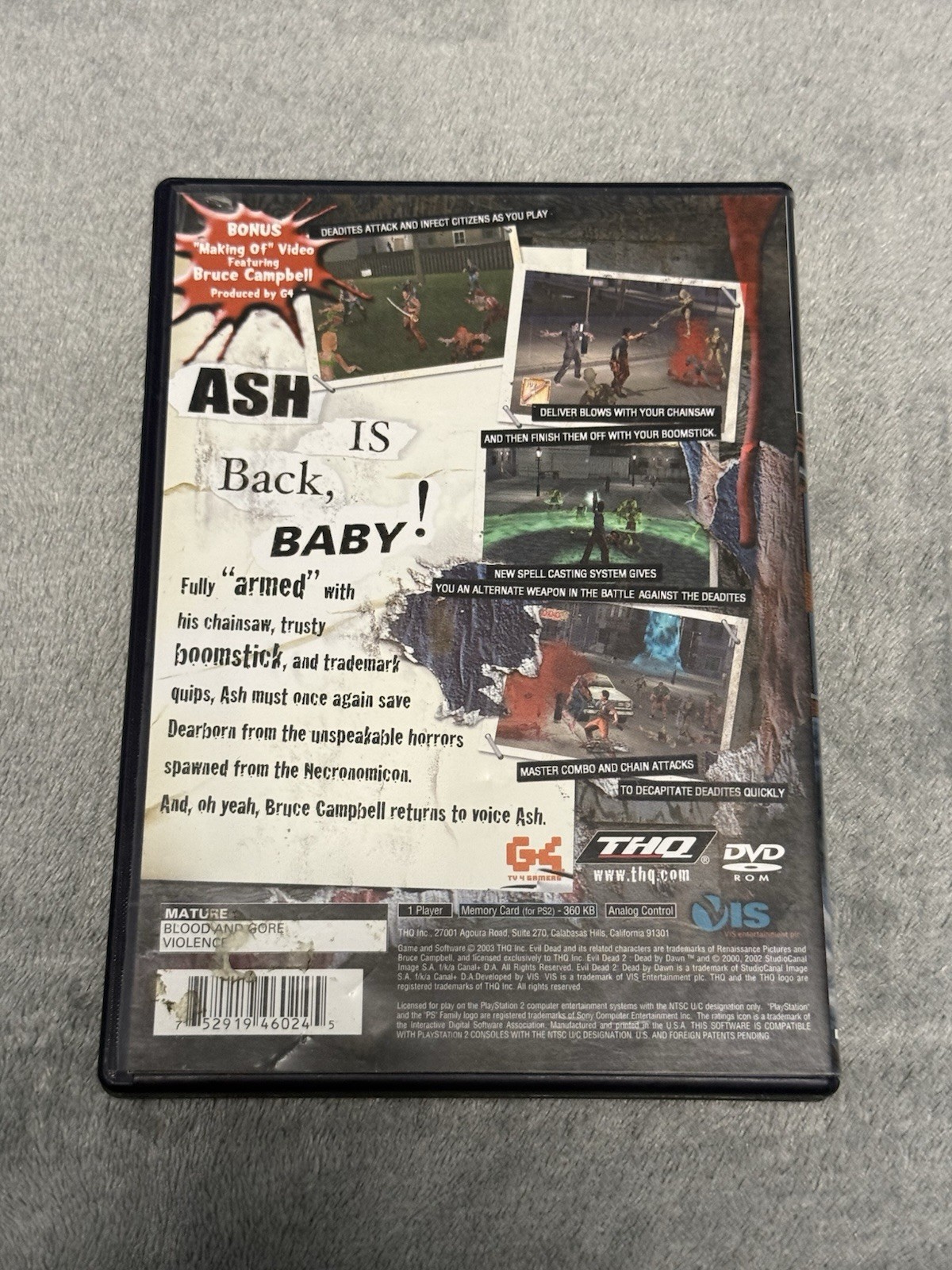 Evil Dead: A Fistful of Boomstick (Sony PlayStation 2, 2003) Rare No Manual