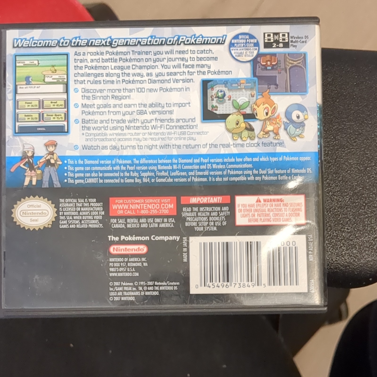 Nintendo Pokémon Diamond Version Nintendo DS 2007 E NTSC-U/C Manual Included