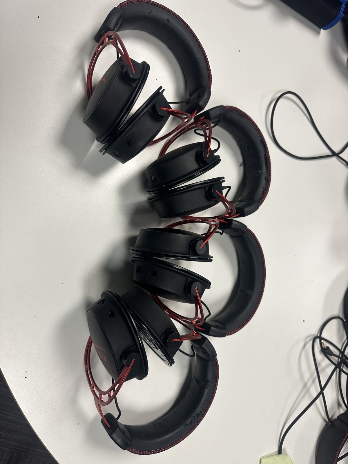Lot of 4 – HyperX Cloud Alpha Red Gaming Headset – No Earpads, No Cables, No Mic