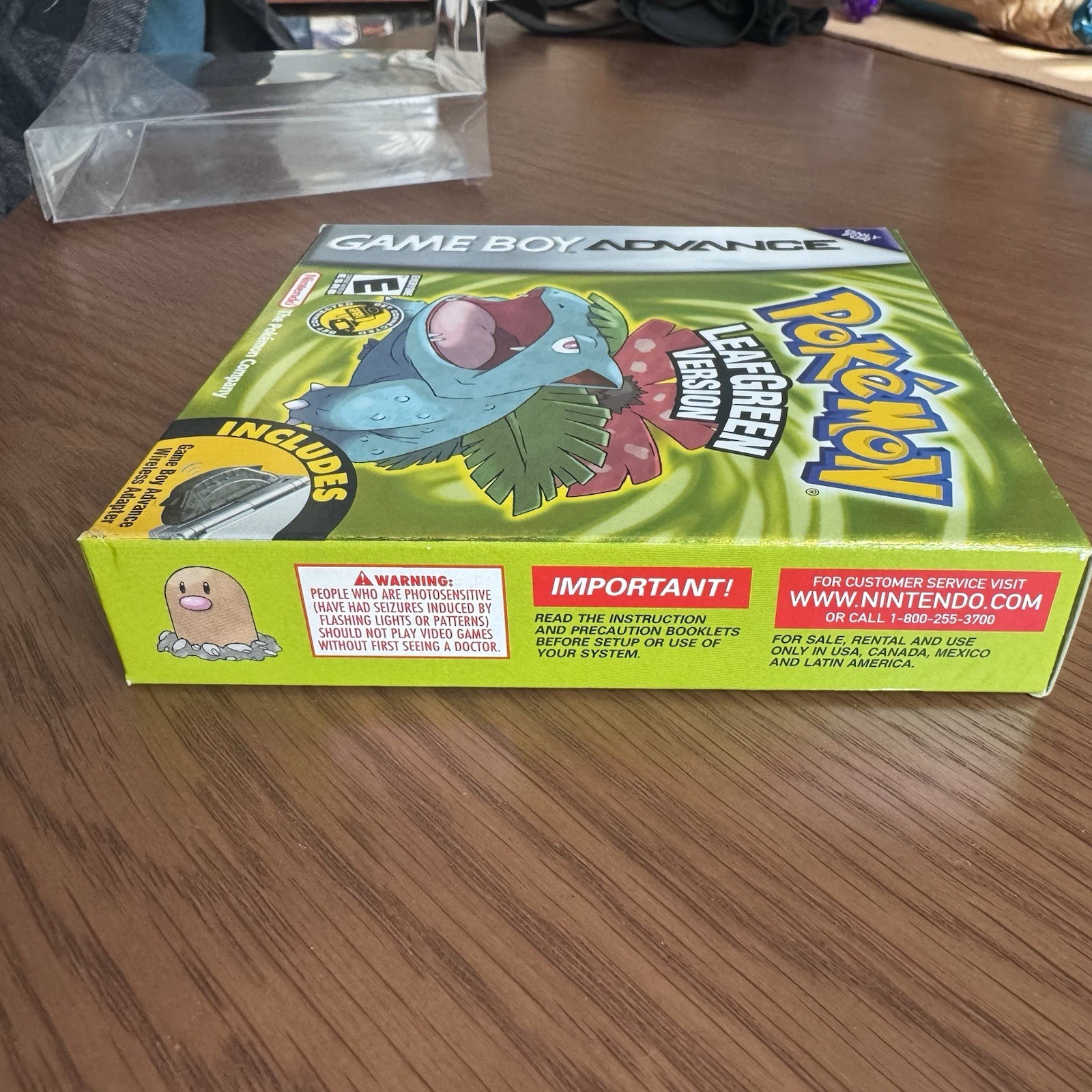 BOX ONLY Pokémon: LeafGreen Version – 1st Print Misprint “Adapater” Error GBA