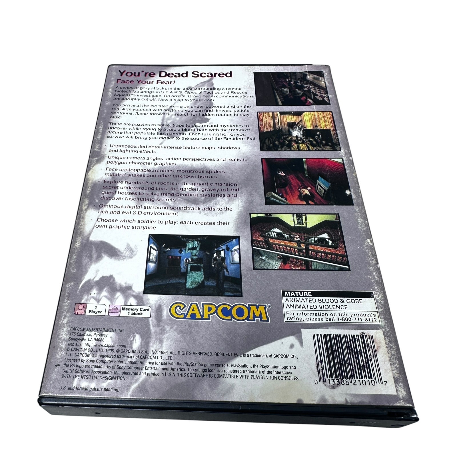 Resident Evil 1 Sony Playstation 1 (1996) CIB Black Label Box Damaged