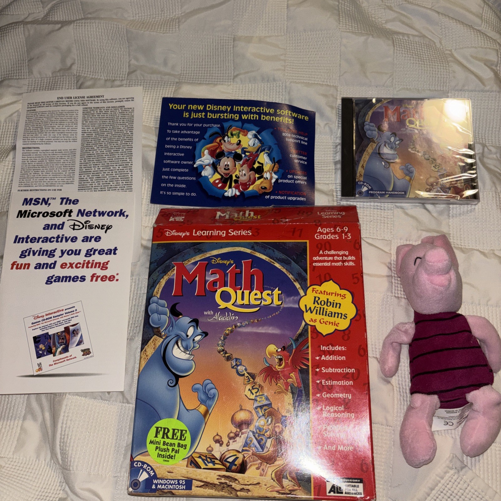 Disney’s MathQuest With Aladdin Windows/Mac Learning Series Big Box Original