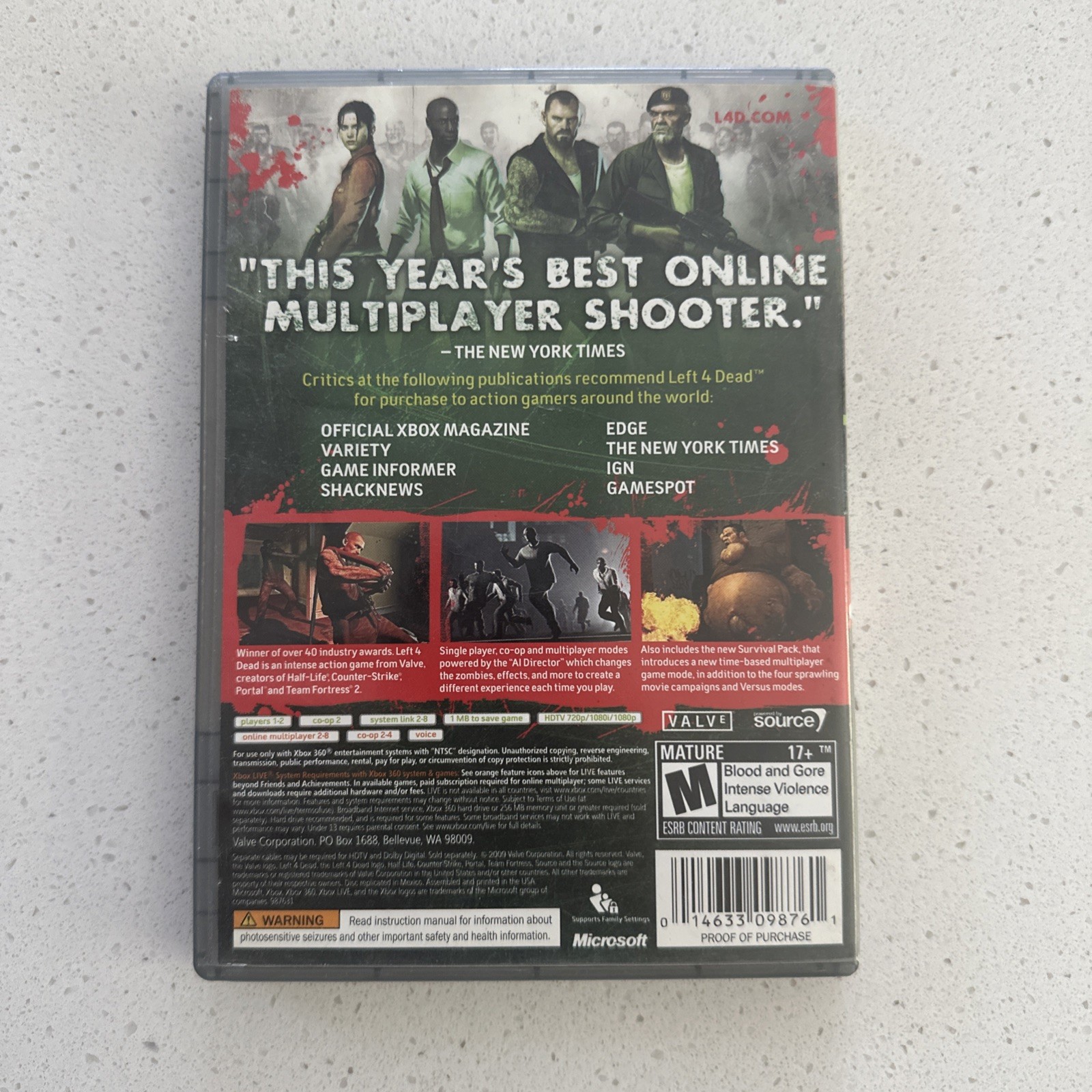 Left 4 Dead Game of the Year Edition (Xbox 360, 2009) Complete Tested Working