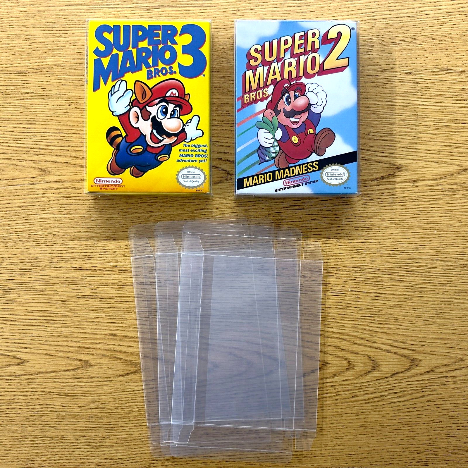 3 Box Protectors for NINTENDO NES Video Game Boxes! Clear Display Cases CIB New