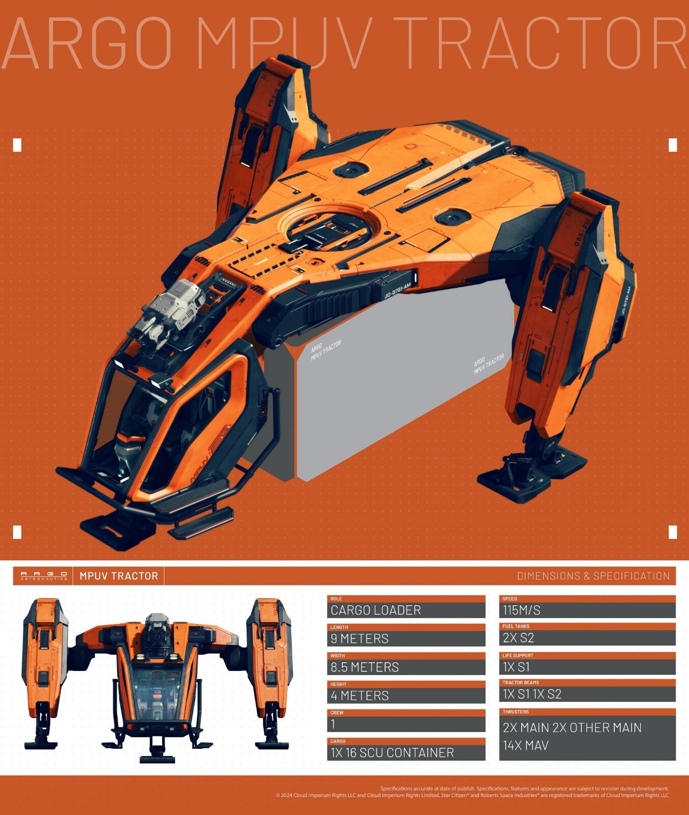 Star Citizen – ARGO MPUV TRACTOR – LTI – (Lifetime Insurance)