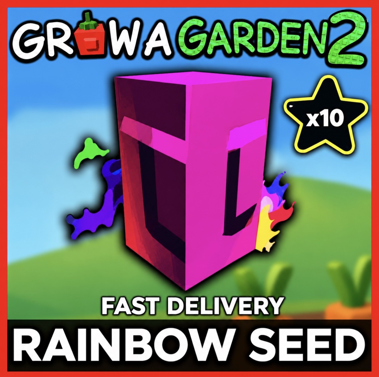 🪴Grow a Garden 2 | Rainbow Seed x10 | GAG2 Fast & Easy