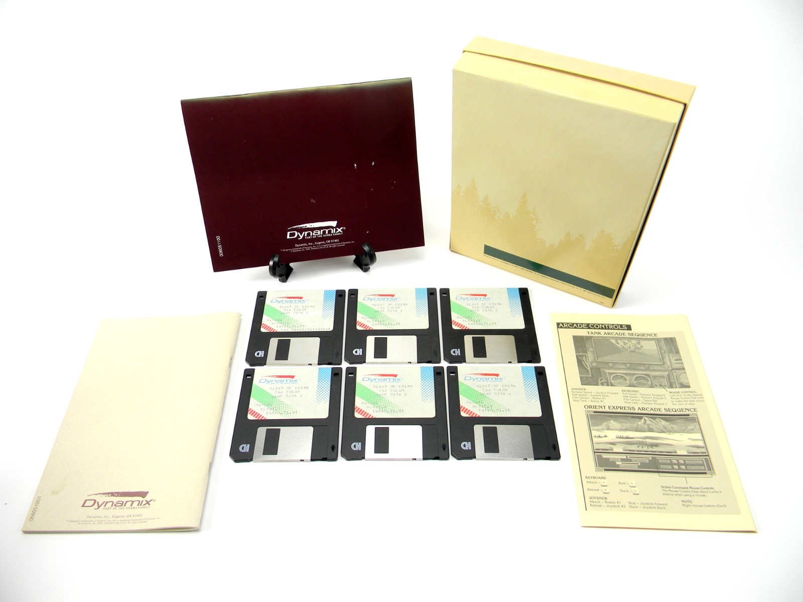 Heart of China Sierra Dynamix PC Game Box, Inserts, 3.5″ Disks MS-DOS 1991 WORKS