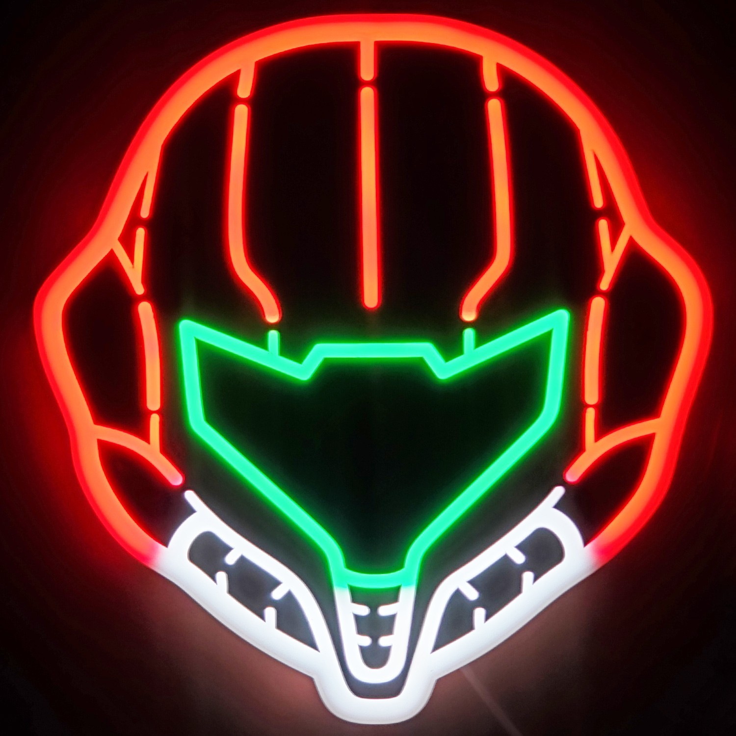 Metroid Samus Helmet plastic neon LED sign w/ dimmer switch + retro gaming gift