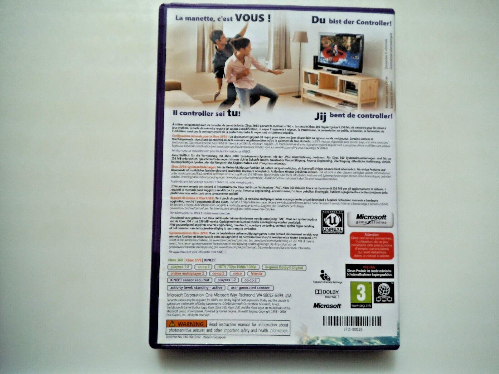 Kinect Adventures (Microsoft Xbox 360) Original packaging without instructions