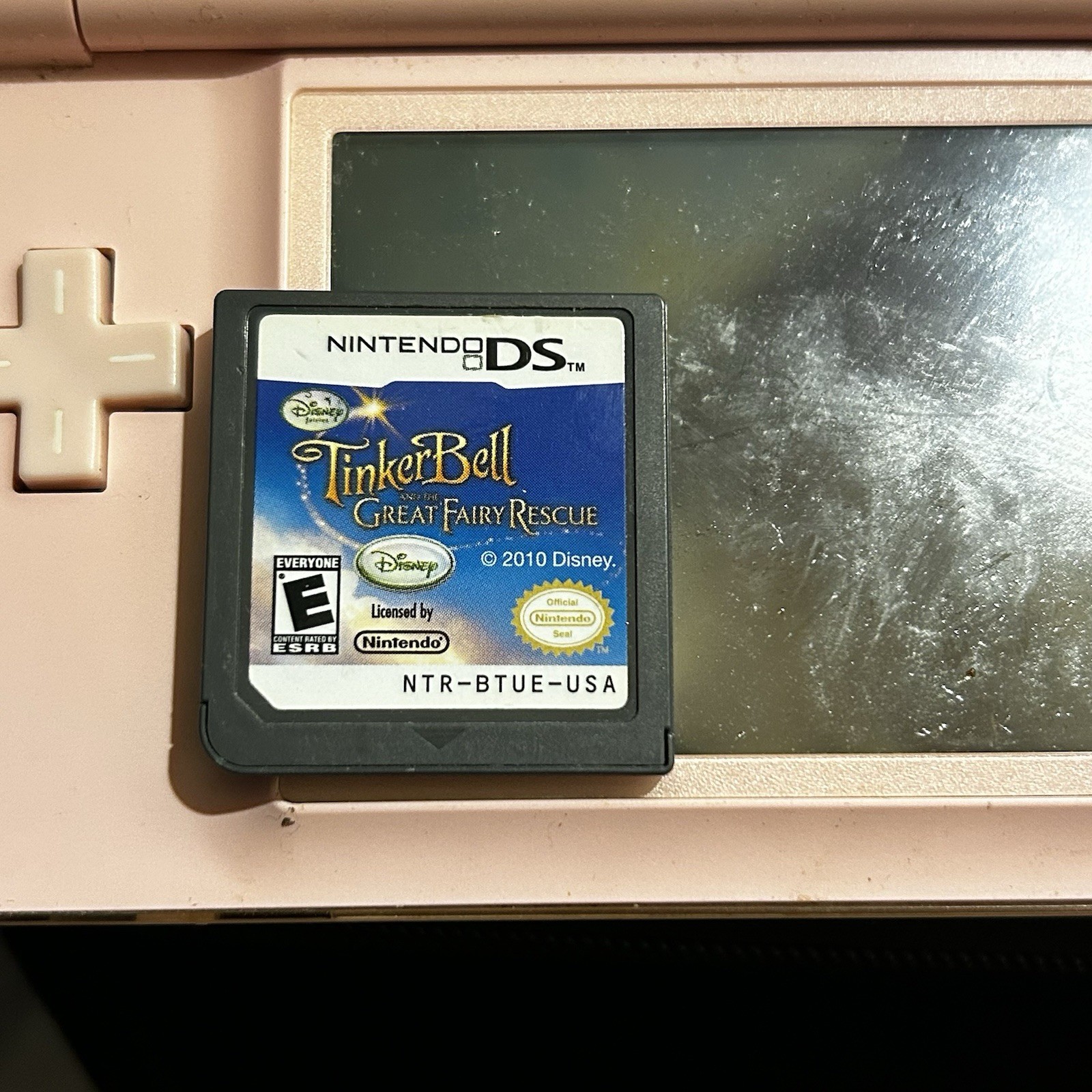 Nintendo DS Pink Handheld System. Working!! NO CHARGER!! Case & Game Included