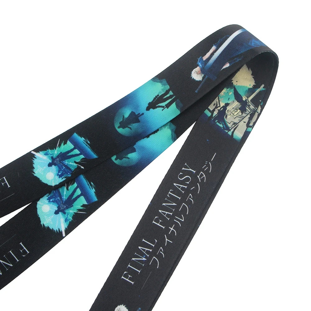 Final Fantasy VII Cloud Strife Lanyard – FF7 Anime Keychain Strap – Gamer Merch