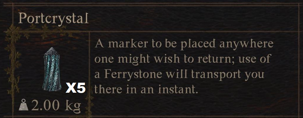 Dragon’s Dogma 2 PS5 – Finder’s Token + 5 Portcrystals + other items
