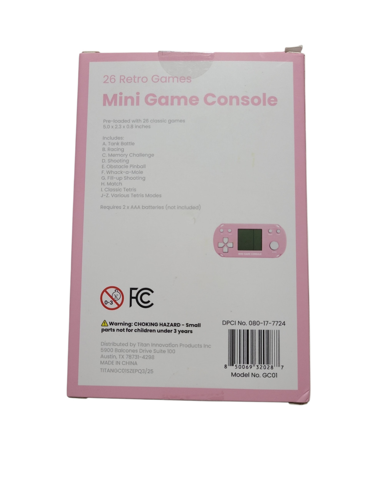 Retro Handheld Game Console 500 in 1 Classic Games Mini Game Console – Pink
