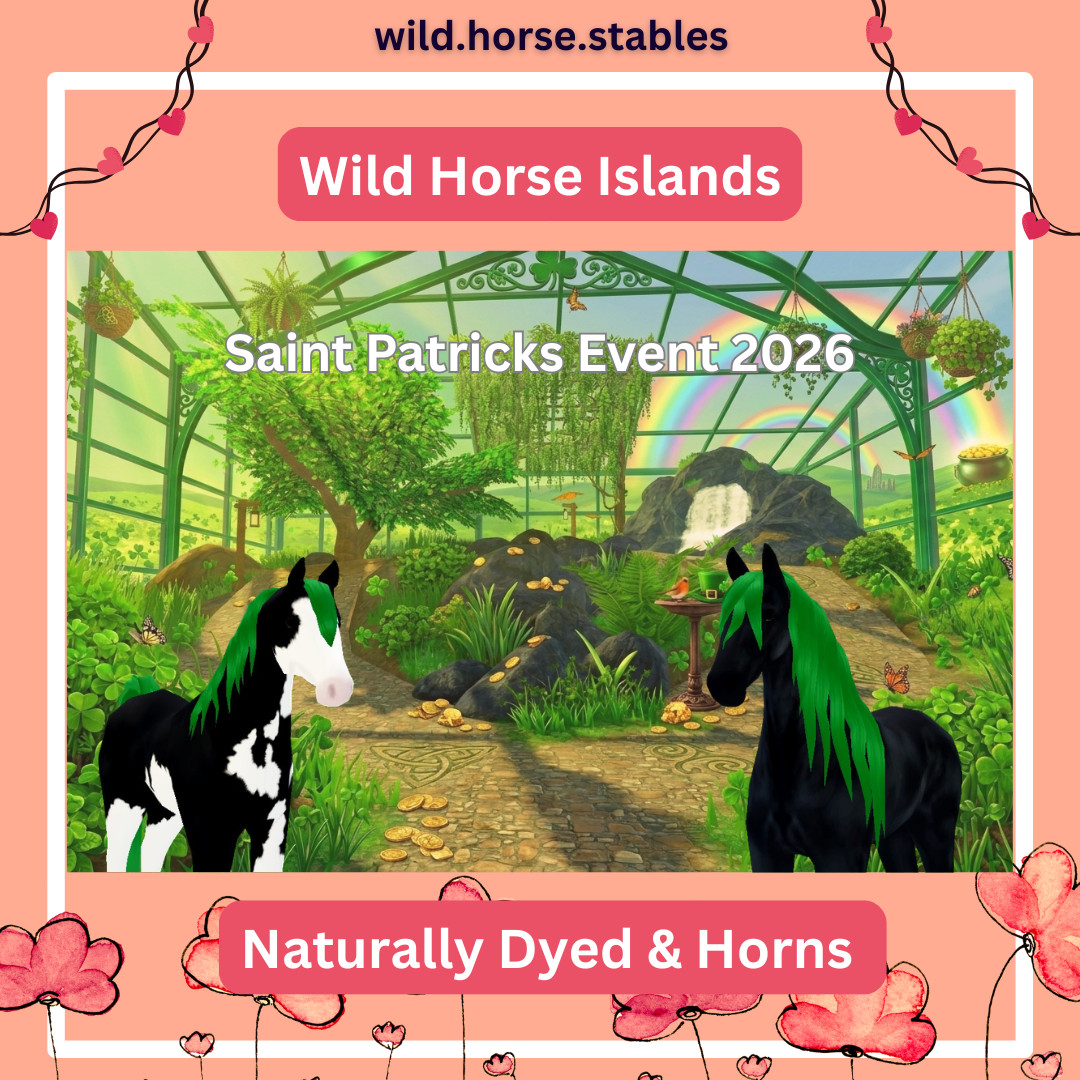Wild Horse Islands – St. Patricks Day Naturally Dyed/Horned Horses