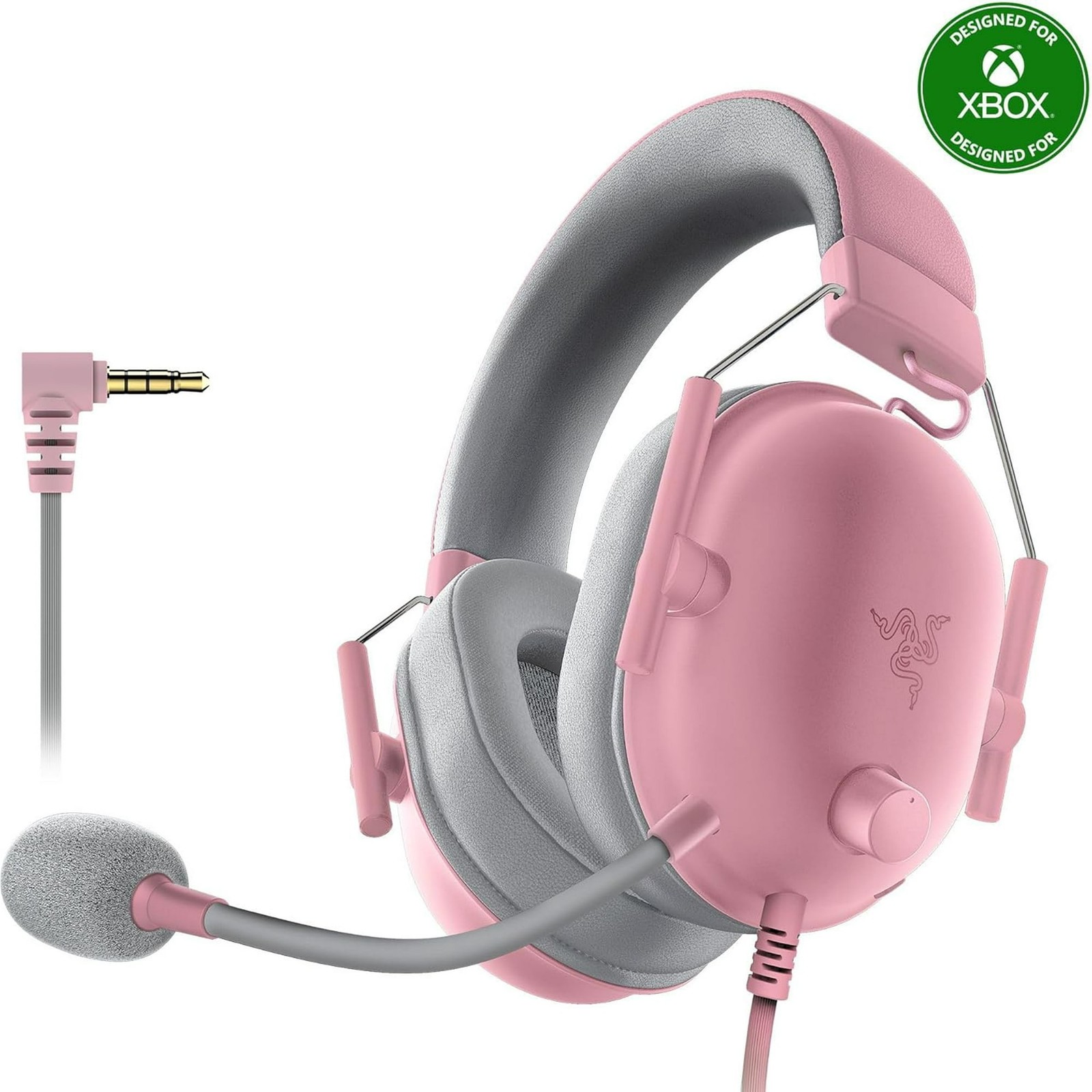 Razer BlackShark V2 X Multi-Platform Wired Gaming Pink Headset Volume Control