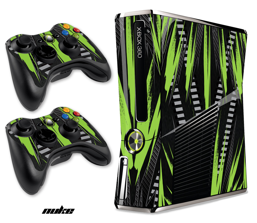 Skin Decal Wrap for Xbox 360 Slim Gaming Console & Controller Xbox360 Slim NUKE