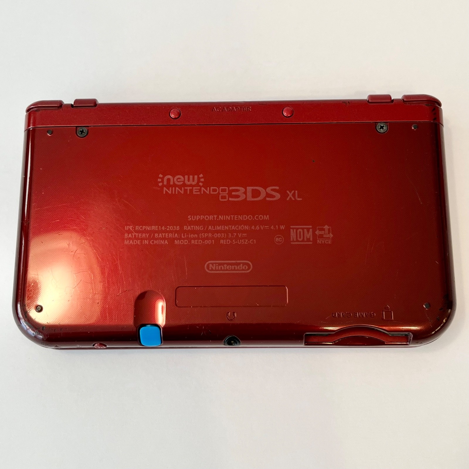“New” Nintendo 3DS XL RED-001 Metallic Red Handheld Console + Charger & Stylus