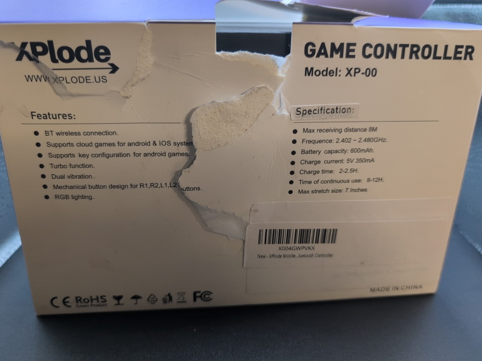 XPlode Type-C Mobile Gaming Controller for Android and iPhone NEW open box