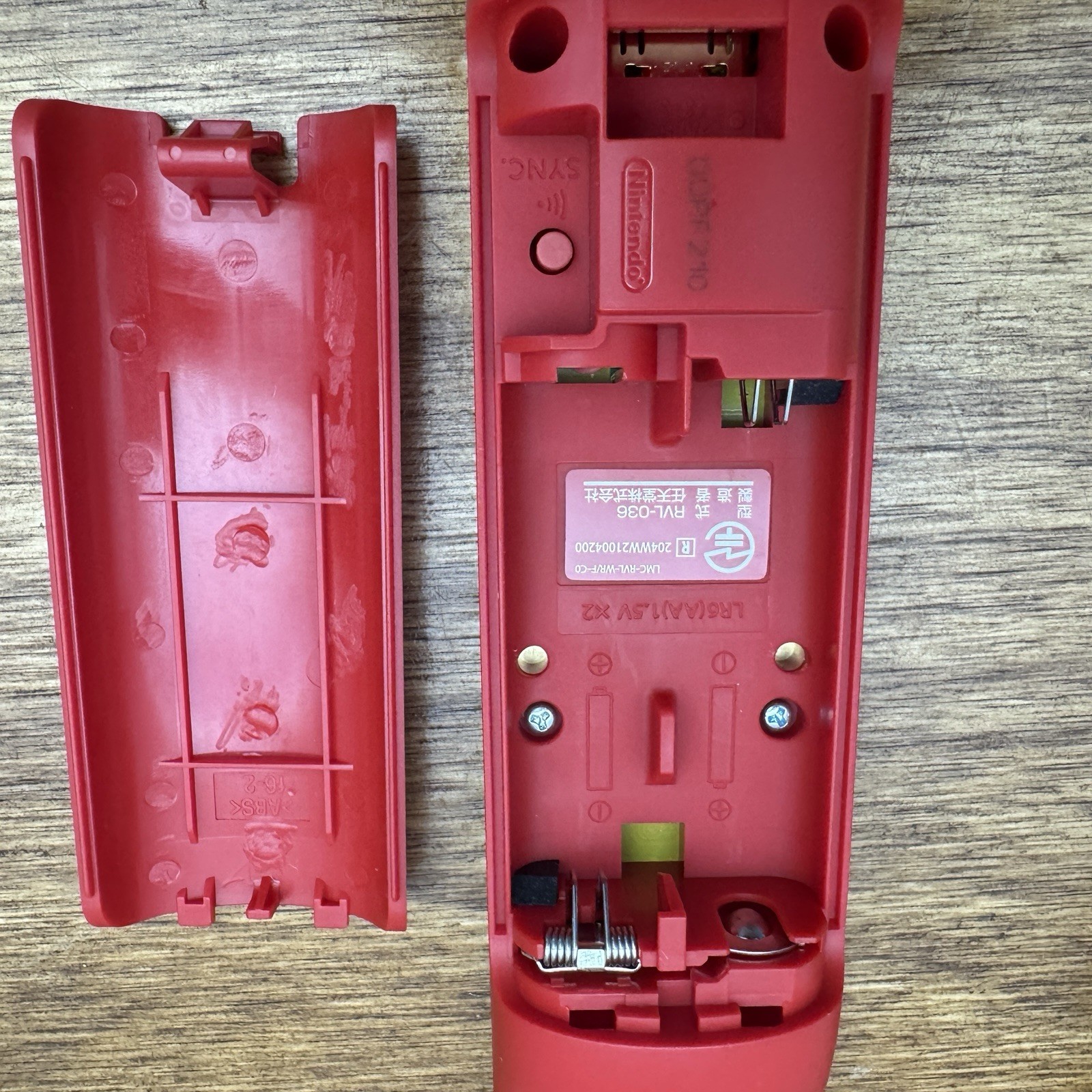 Nintendo Wii Red Motion Plus Remote Controller w/ Nunchuck RVL-036 Wiimote