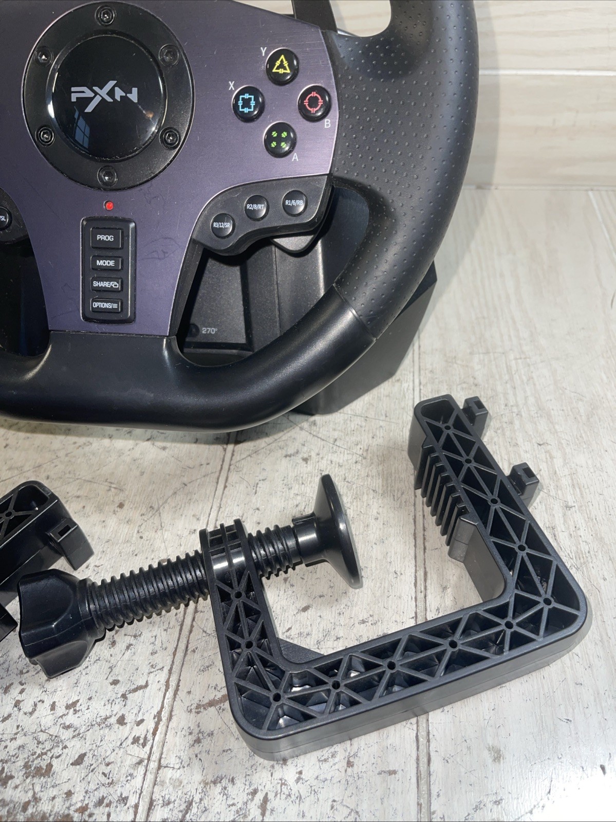 PXN V9 USB Gaming Steering Wheel Only & Clamps Only Tested VG