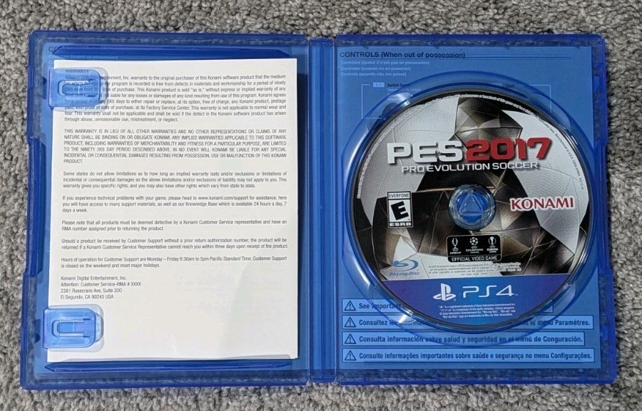 PES 2017 Pro Evolution Soccer PS4 NTSC-U/C Konami 2016 Tested No Manual