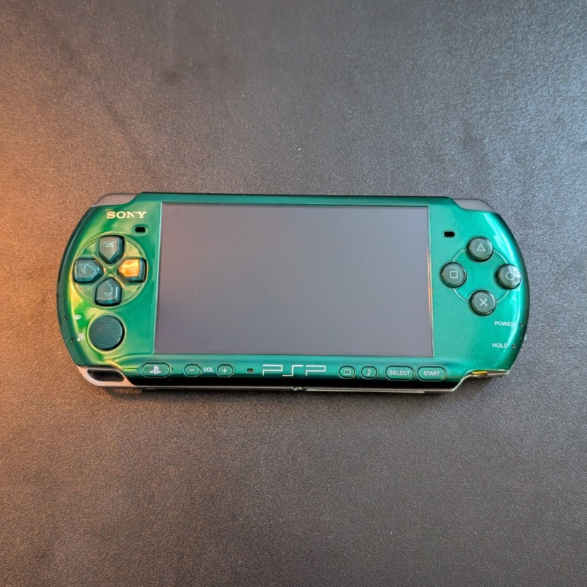 Sony PSP Green Handheld System Console w/ Charger (Check Desc.)