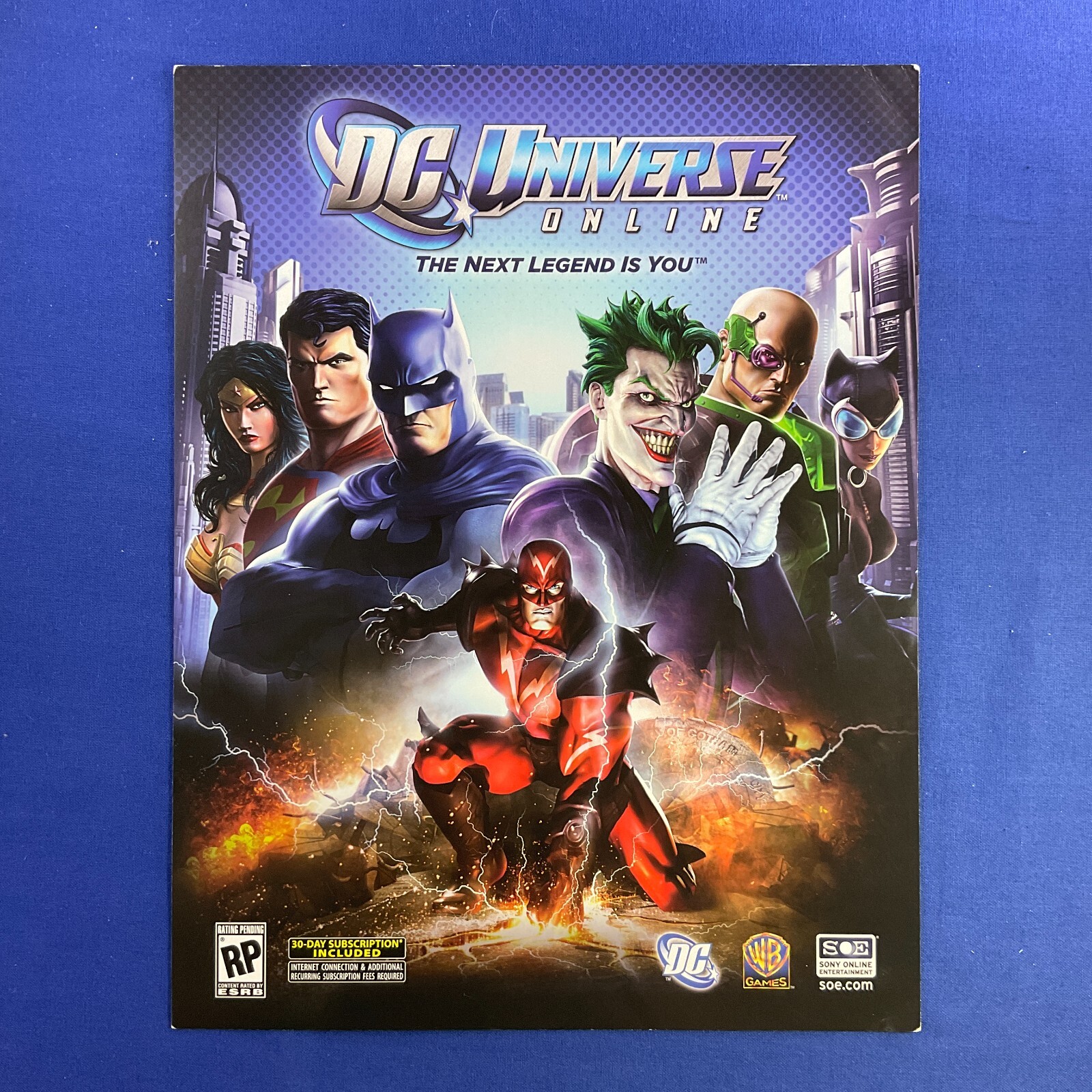 DC Universe Online Pre-Release Sales Sheet 2010 DC Comics Video Game Promo