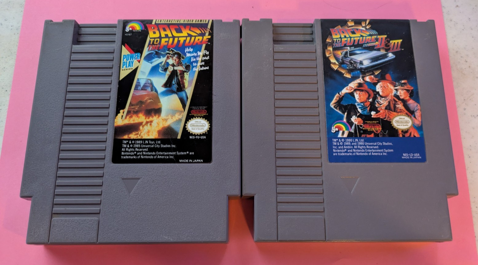 Lot of 2 Vintage NES games Back to the Future & Back to the Future II/ III