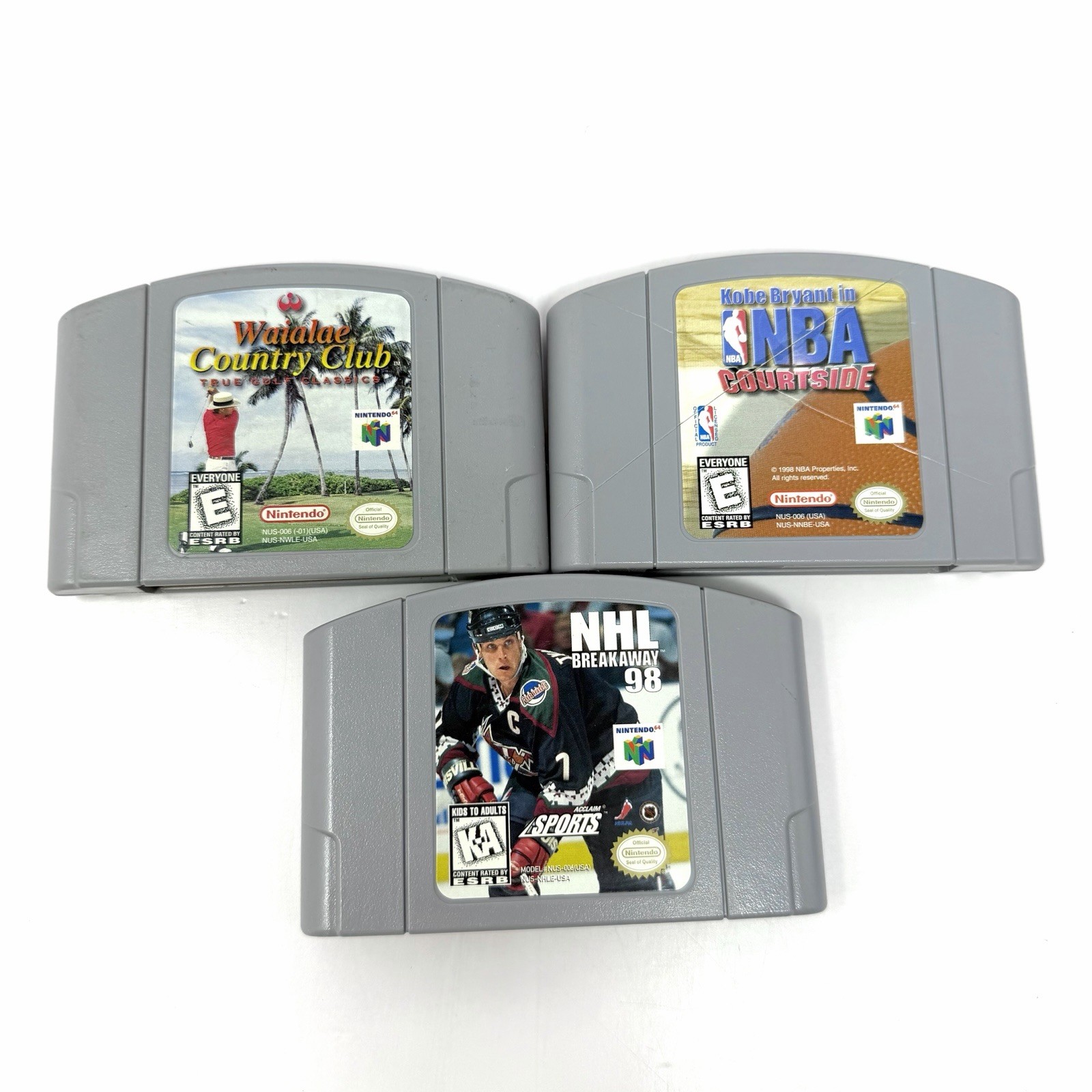 Lot Of 3 Nintendo 64 Games NHL Breakaway 98 Kobe NBA Courtside Waialae Golf