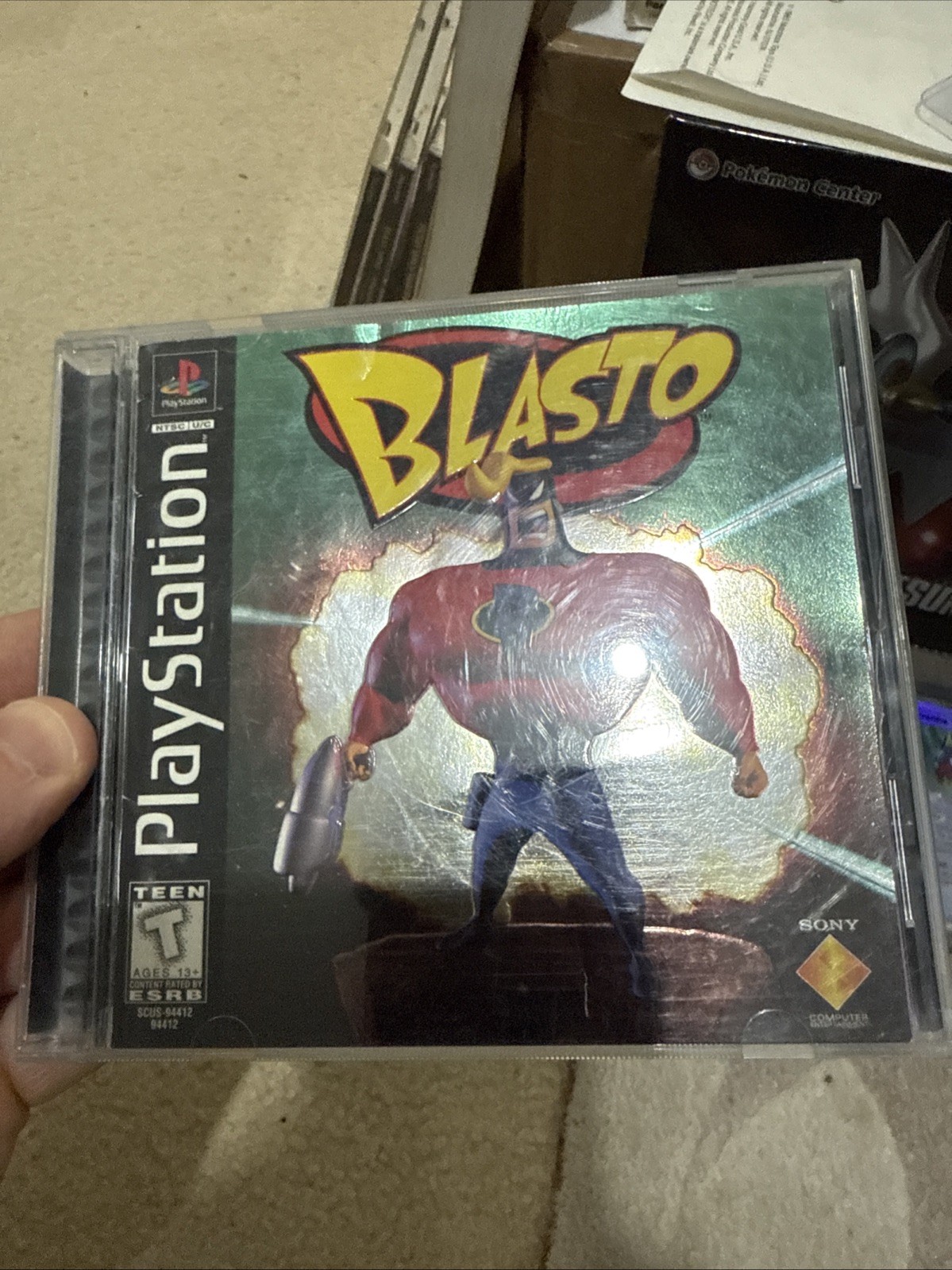 1998 SCEA Blasto PlayStation Video Game Sony COMPLETE Foil Cover Untested