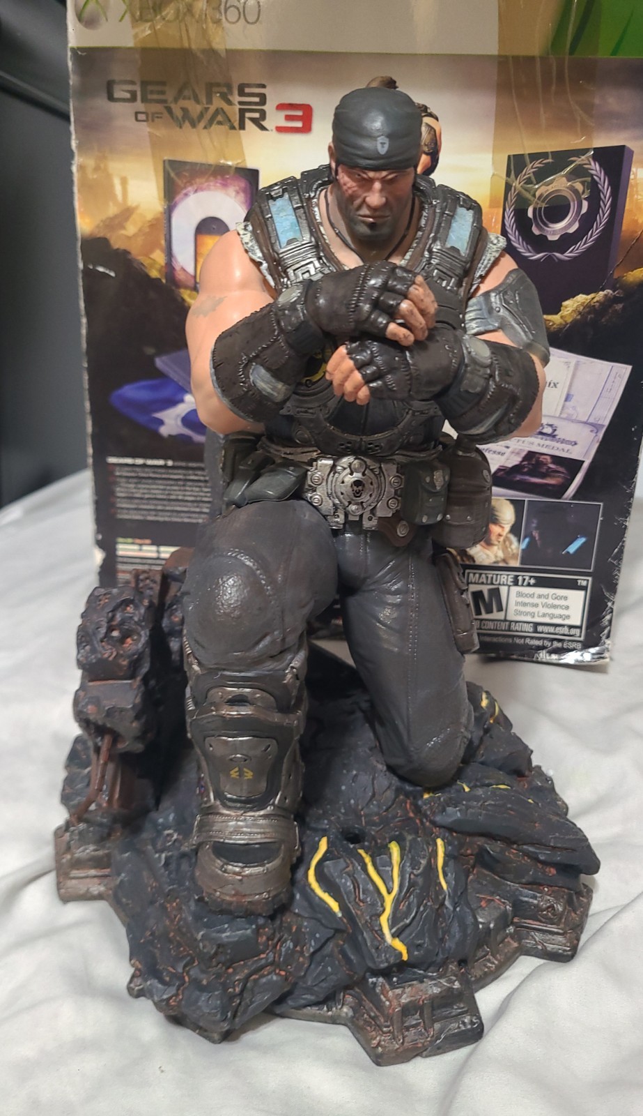 Epic Game Gears of War 3 Marcus Fenix Figure Limited Edition Statue NO GUN