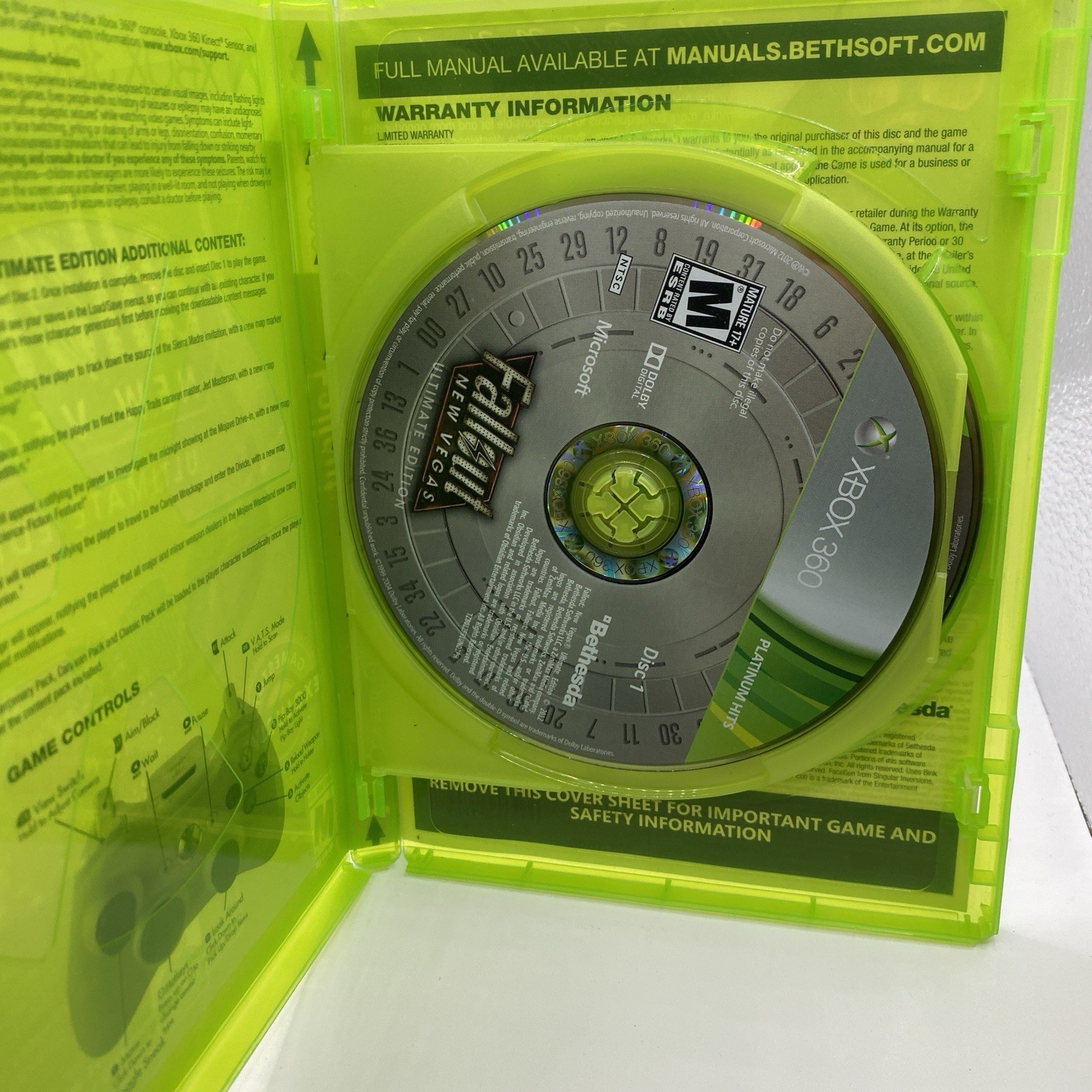Xbox 360 Fallout New Vegas Ultimate Edition NO MANUAL, MAP/POSTER TESTED WORKS