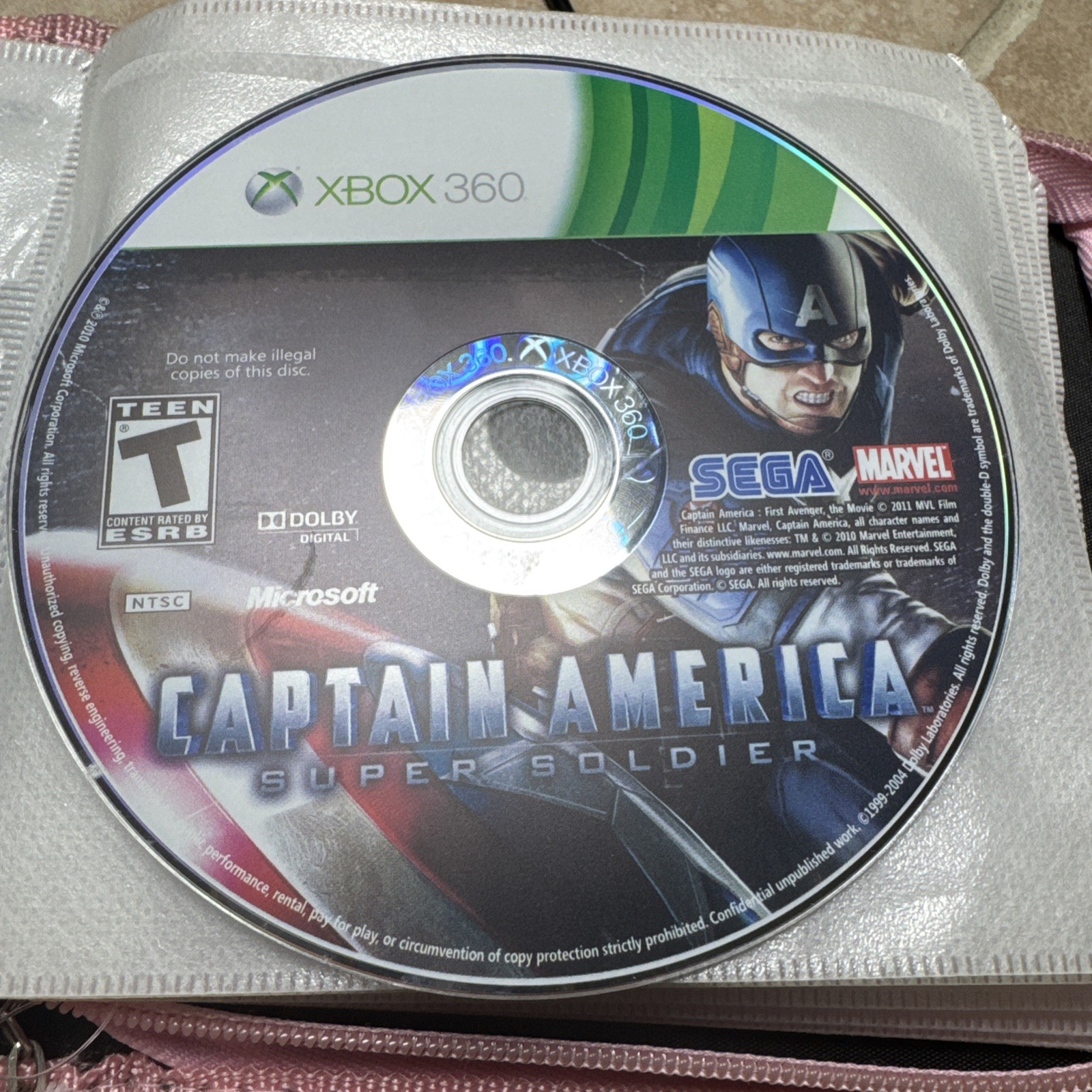 Captain America: Super Soldier (Microsoft Xbox 360, 2011) Disc Only Rare Tested!