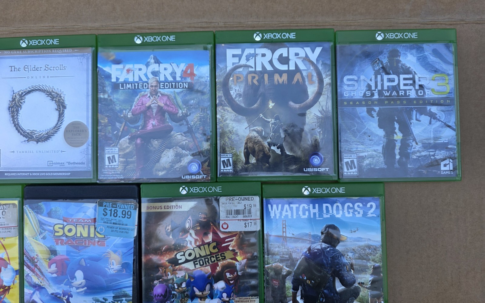 Xbox One Game Lot 14 Bundle GTA V Premium Sonic Mania Plus Forza 5 Watch Dogs 2