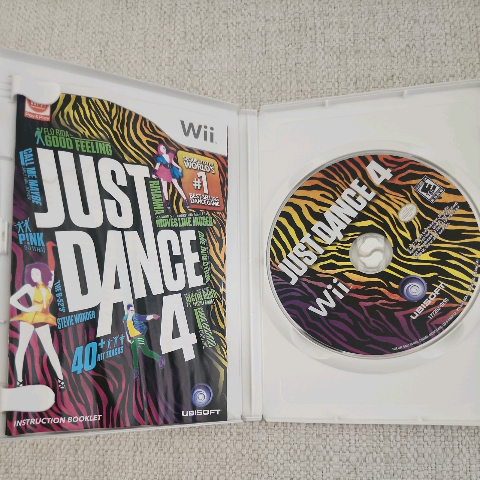 Just Dance 4, 2014, 2015 Nintendo Wii With Books/Cases. 3 Game Lot