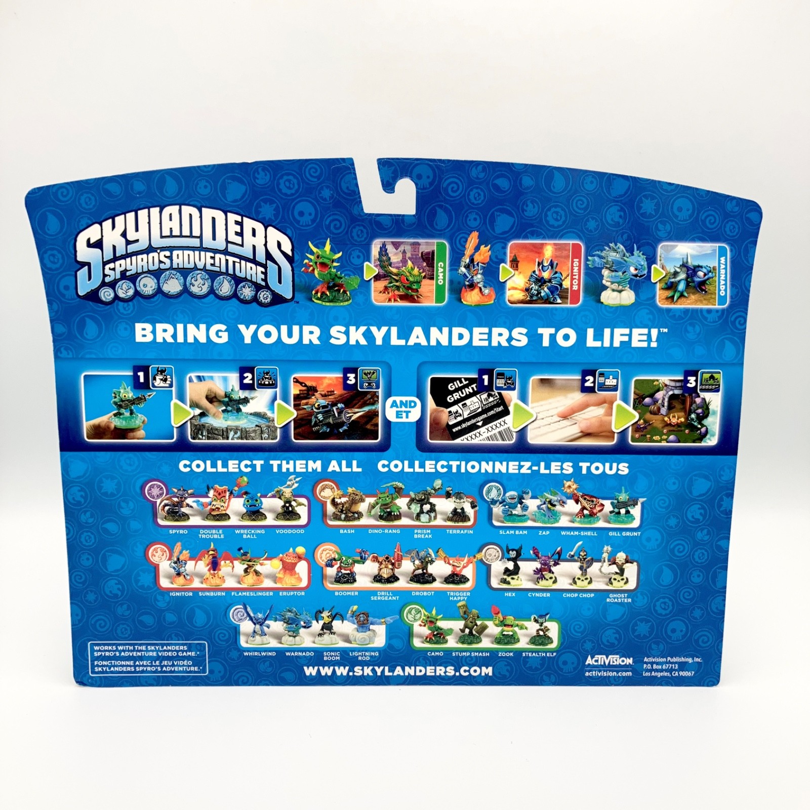 Skylanders Spyros Adventure 3 Pack Camo Ignitor Warnado Figures NEW