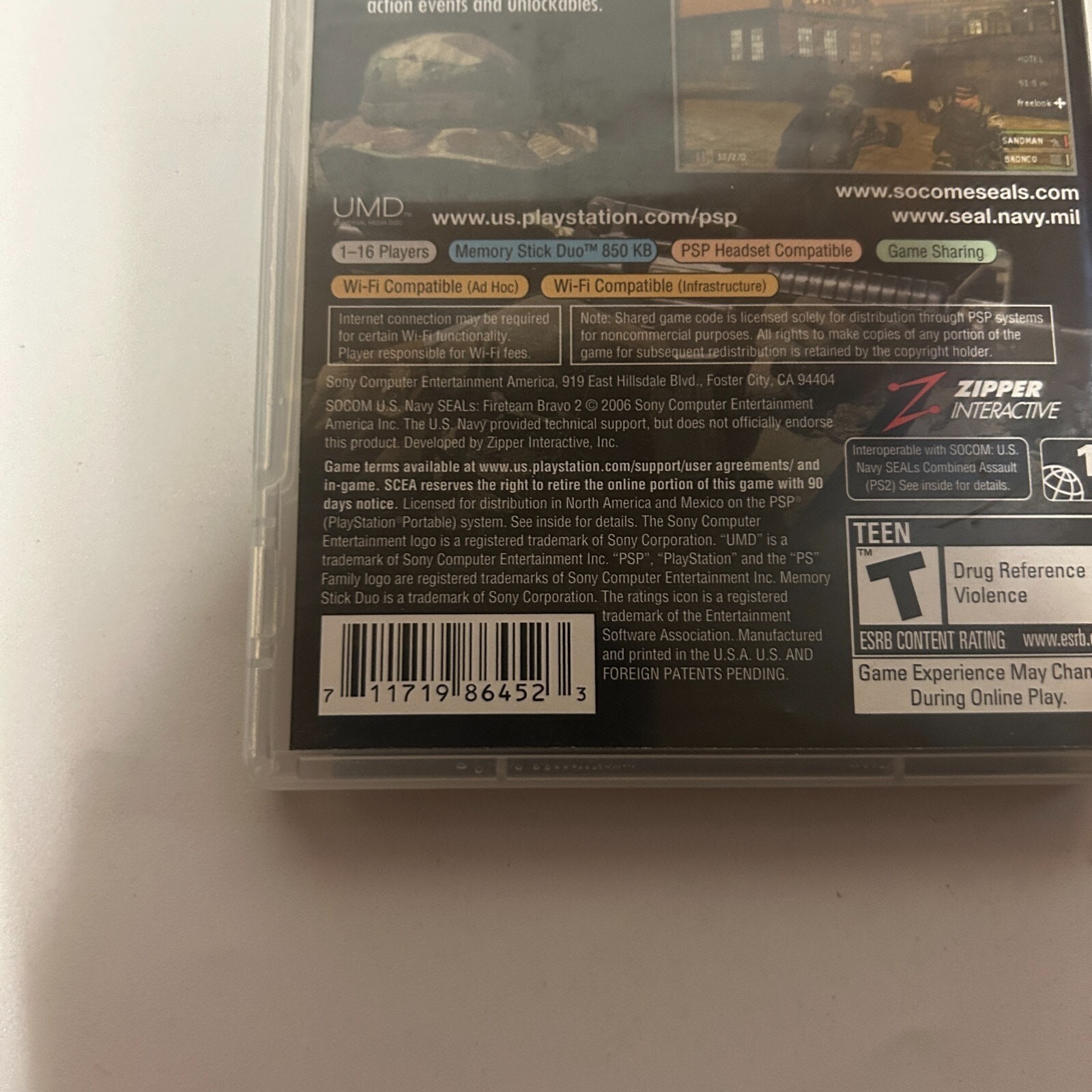 SOCOM: U.S. Navy SEALs — Fireteam Bravo 2 (Sony PSP, 2006)