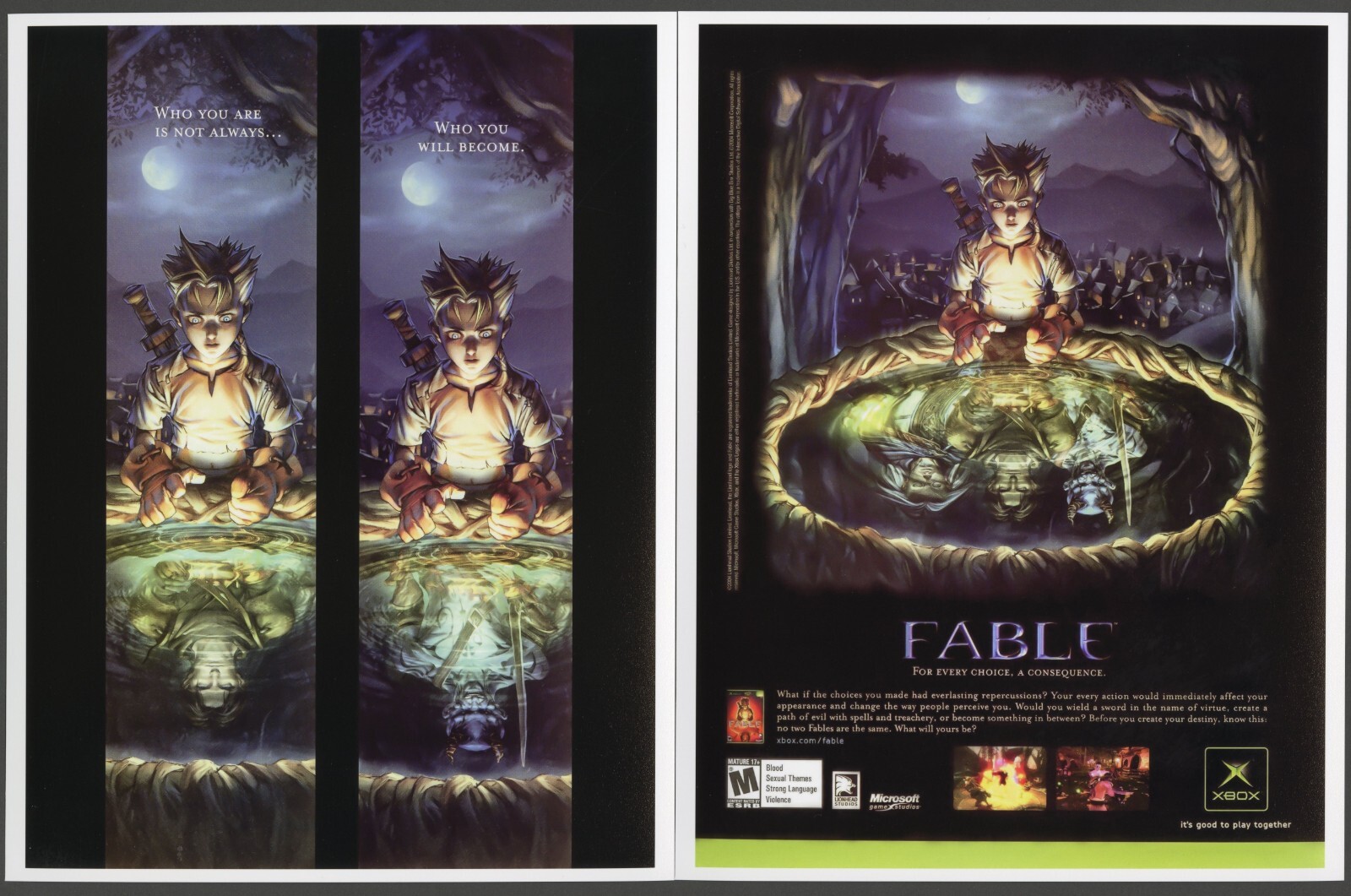 Fable Original Xbox PC 2004 Game Promotional Ad Wall Art Print Poster – Glossy