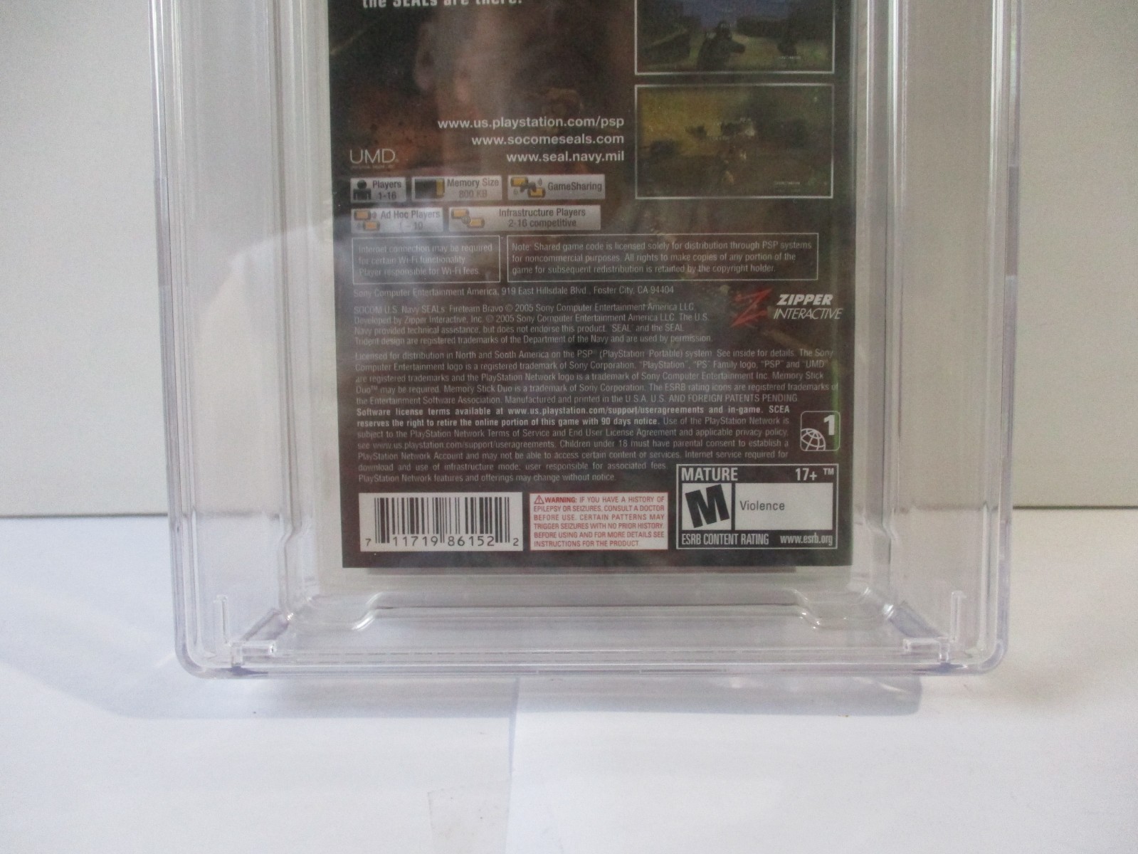 Socom US Navy Seals Fireteam Bravo (Sony PSP, 2005) CGC Graded Perfect 10 A++