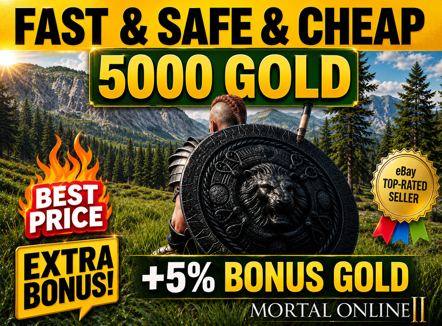 Mortal Online 2 Coins 5000 Gold 🎁+5% Bonus🎁 Fast Delivery & Cheap MO2 Mo 2