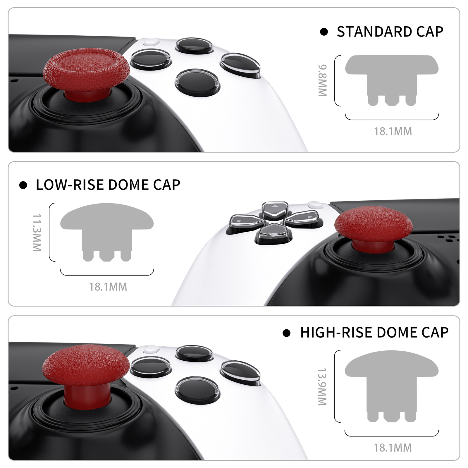 Replacement Swappable Thumbsticks AnalogJoystick Caps for PS5 Edge Controller