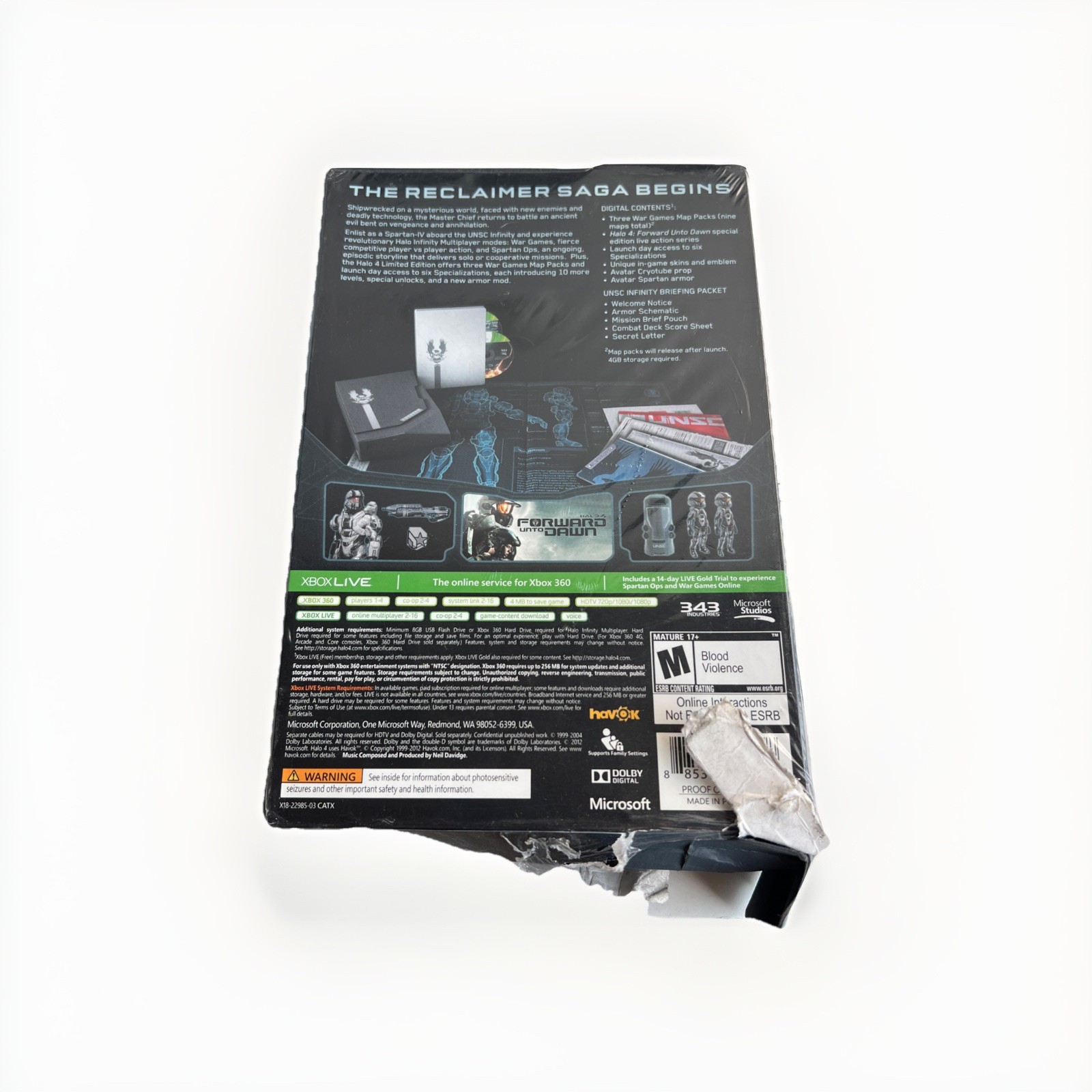 Halo 4 Limited Edition Numbered Factory Sealed Xbox 360 NEW (Damaged Box)