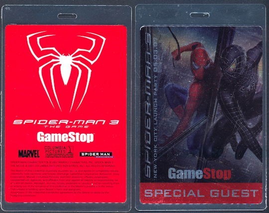 Spider-Man 3 Video Game Launch Hologram Pass – NYC GameStop Vintage 2007 Marvel