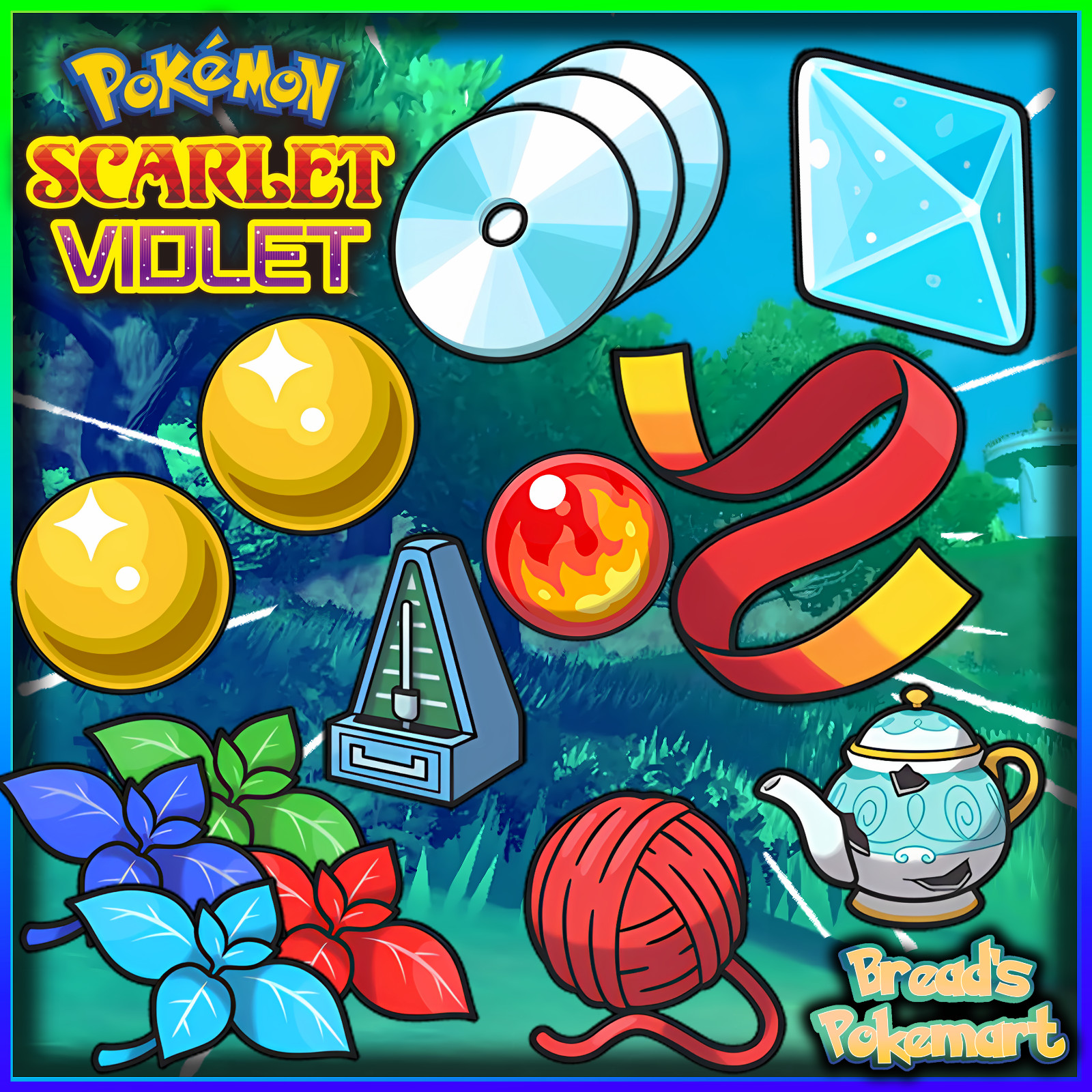 Pokemon Scarlet & Violet 🚀Any Item,Ability Patch, TM, Gold Bottle Cap,Apriballs