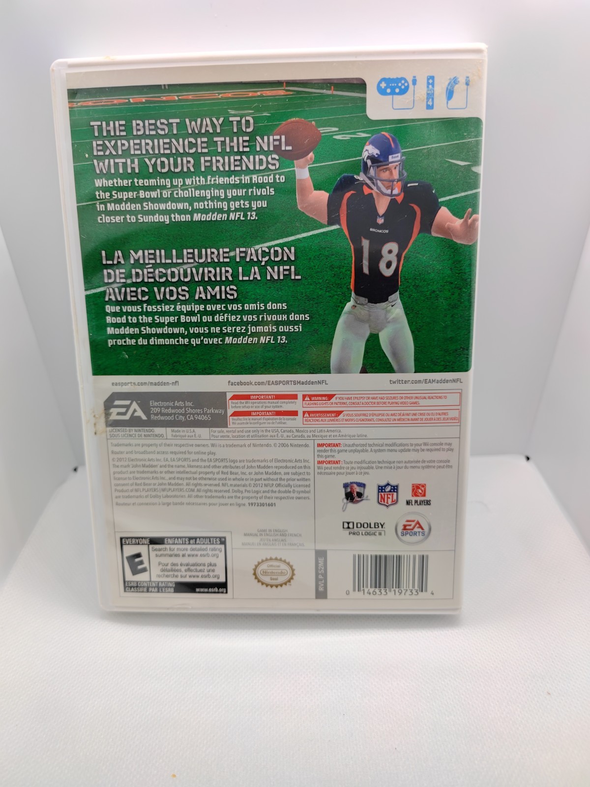 EA Sports Madden NFL 13 Nintendo Wii Sports American Football E-Everyone