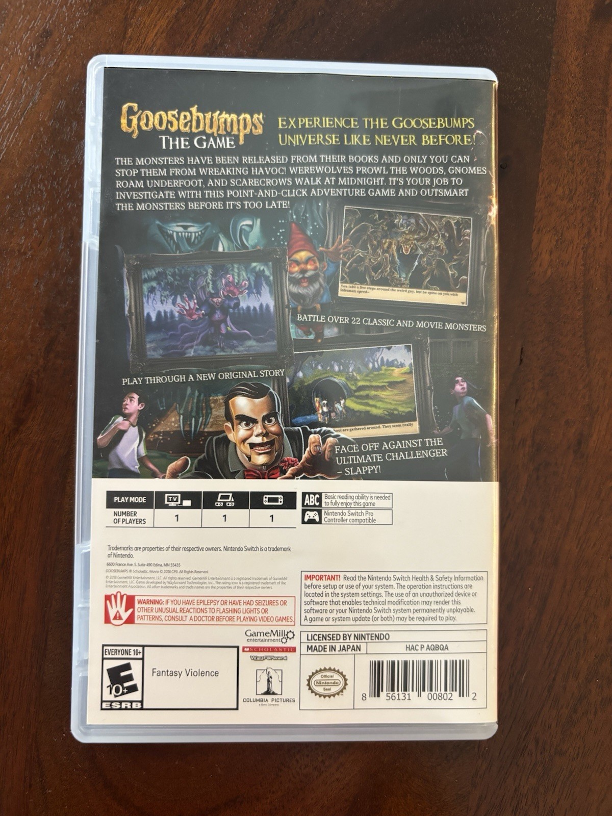 Goosebumps the Game Nintendo Switch EUC RATED E