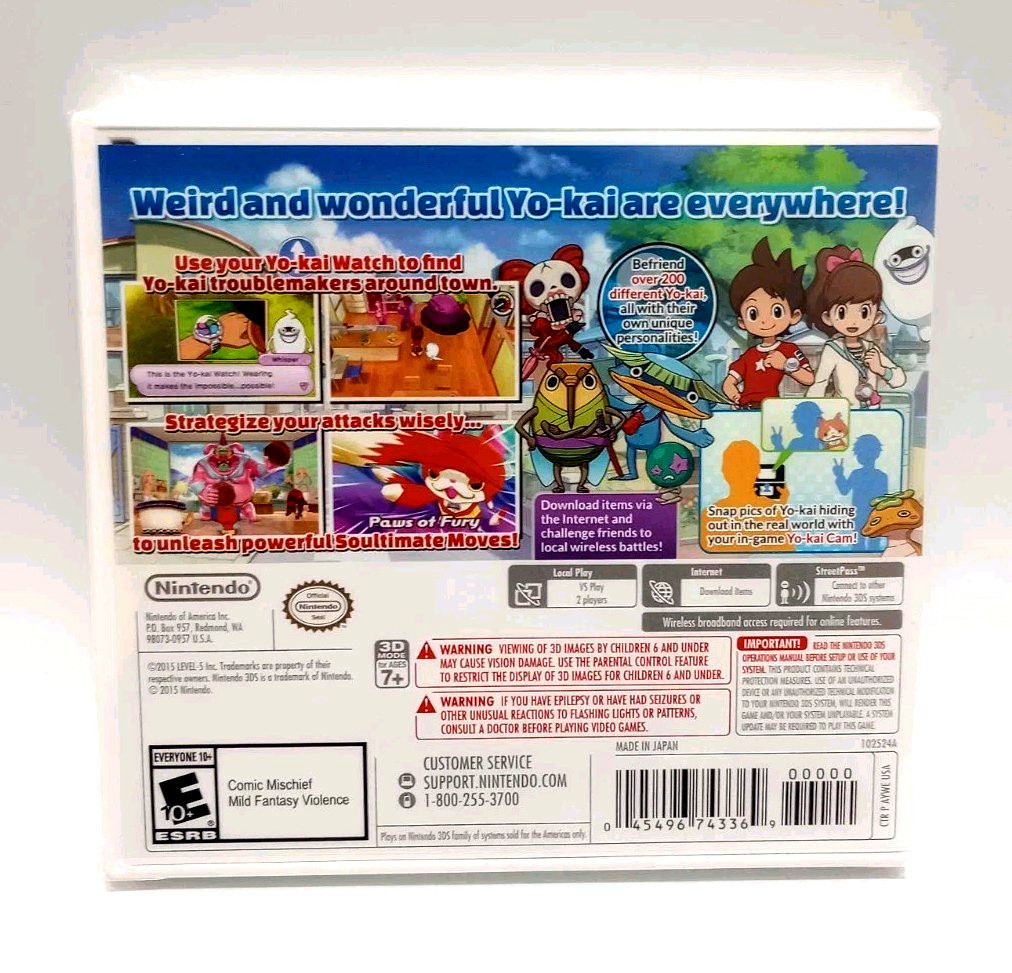 Yo-Kai Watch (Nintendo 3DS, 2015) Factory Sealed Authentic
