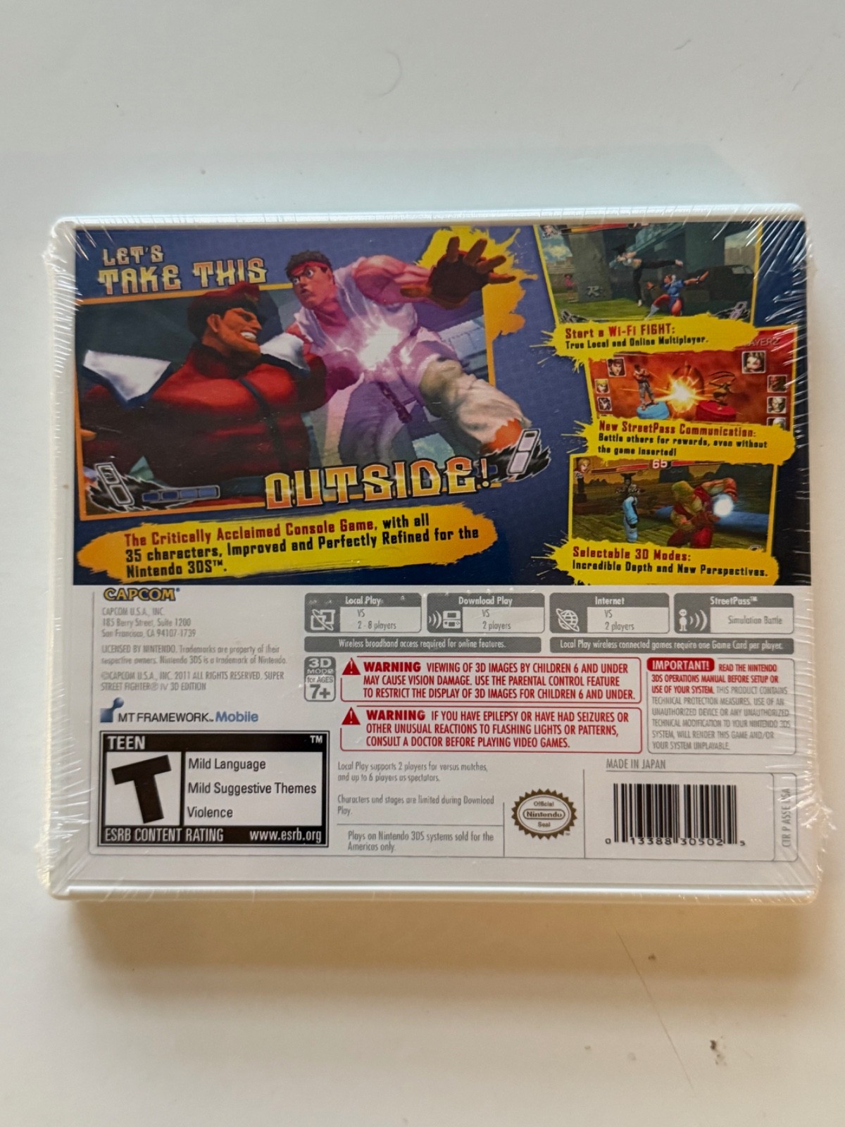 Super Street Fighter IV 3D Edition (Nintendo 3DS, 2011) New Factory Sealed SF