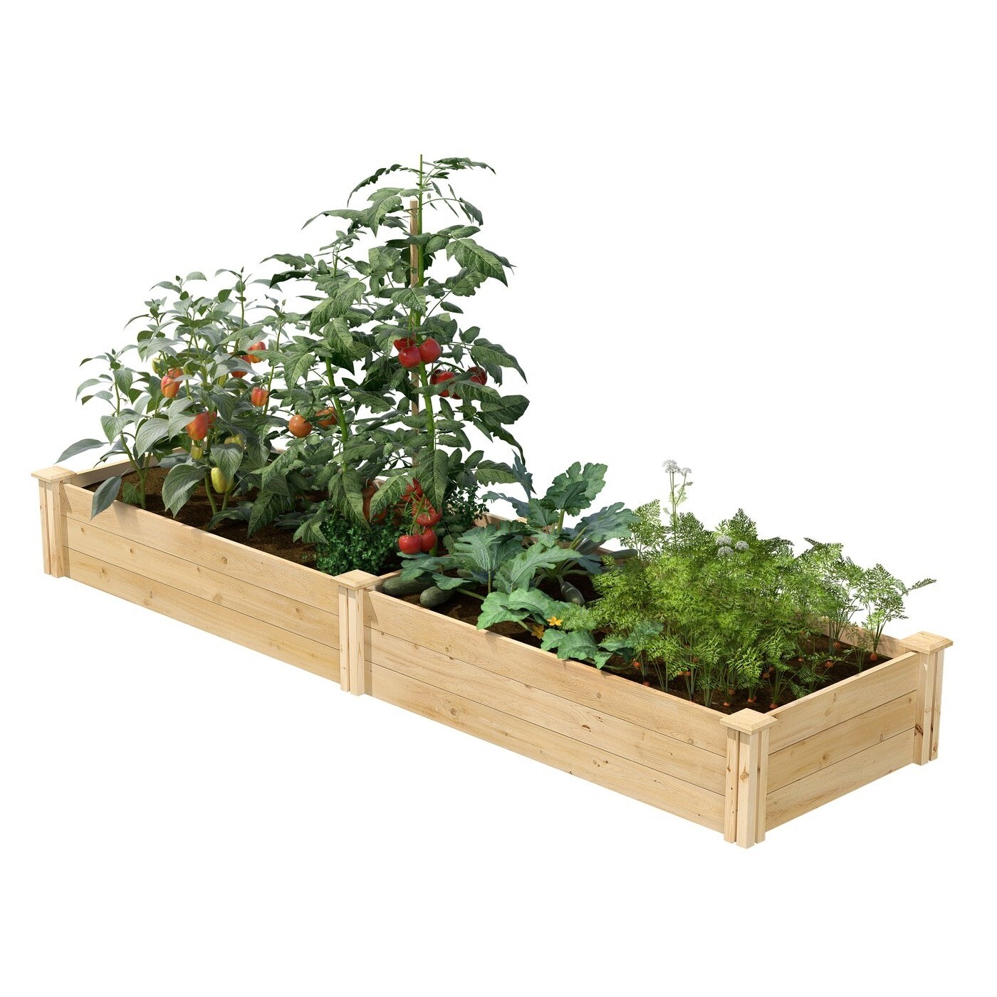 Pine Wood 2-Ft x 8-Ft Outdoor Raised Garden Bed Planter Frame – Made in USA