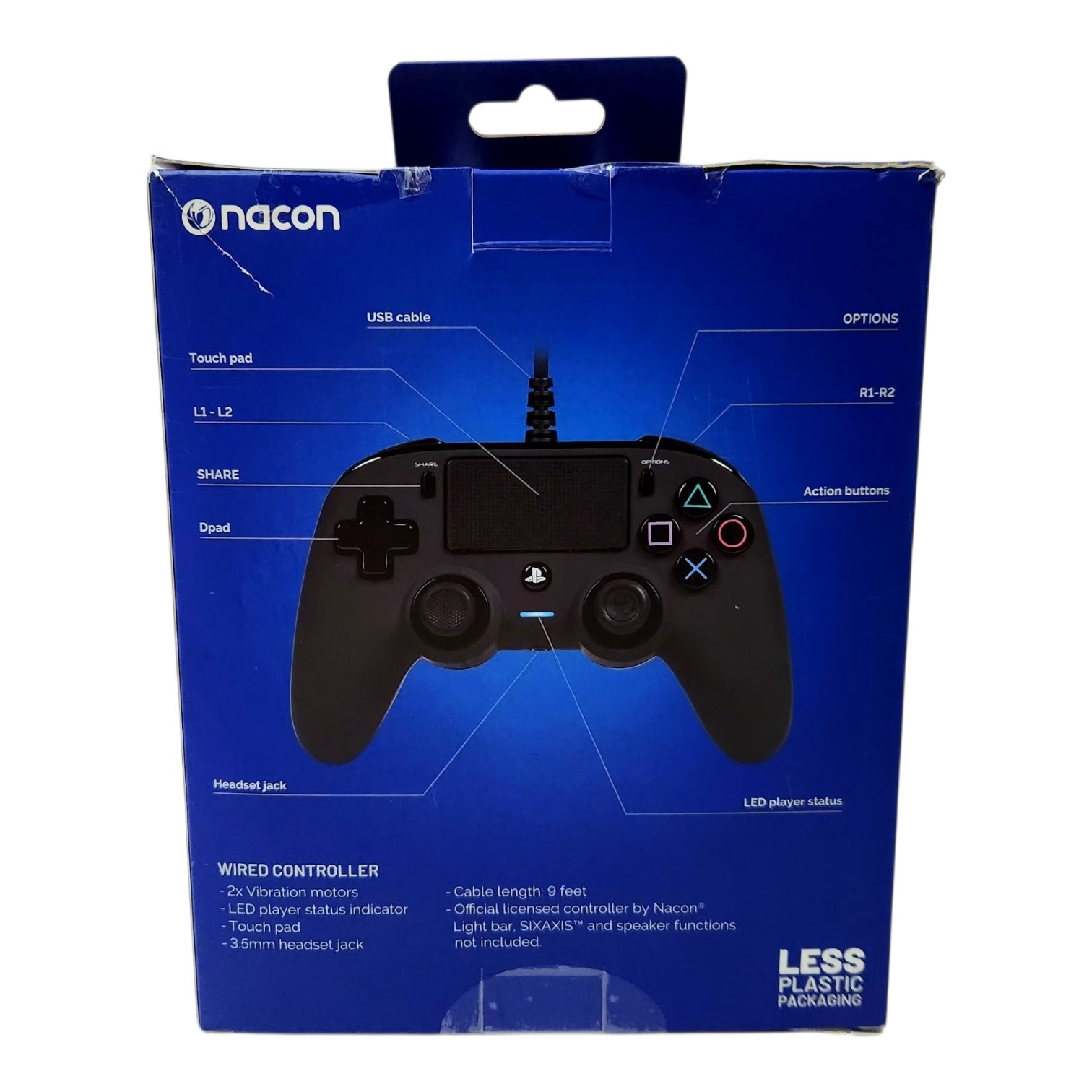 PS4 Wired Controller for PlayStation 4 & PC – Nacon – Black